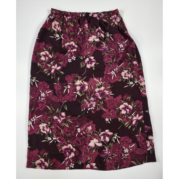 Kathie Lee Skirt Women's Size 18 Purple Floral Print - Picture 2 of 10